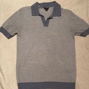 Todd Snyder mens lightweight cashmere polo shirt sleeve striped sweater Sz S